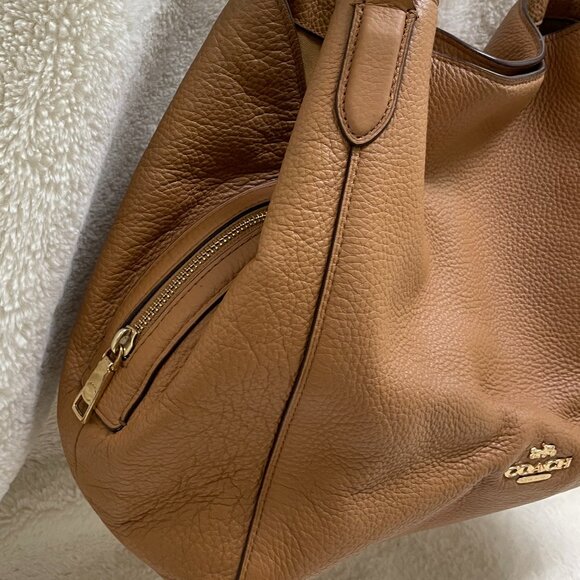 Large Coach, Hallie F80268,Shoulder Bag in Light Saddle Brown - Picture 6 of 16